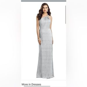 Silver One Shoulder Wedding Guest / Bridesmaid Dress